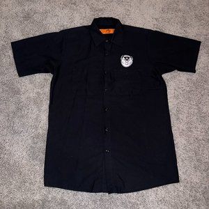 Fat Heads Saloon Pittsburgh, PA Black Beer Logo Button Down Casual Shirt Medium